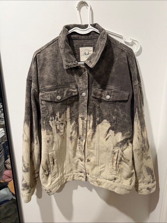 Fantastic Fawn Jackets & Blazers - Fantastic Fawn Dip-Dye Corduroy Jacket in Brown and Cream